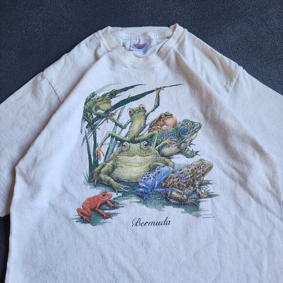 Vintage Bermuda Tree Frog Rain Forest Nature White Shirt Small - Picture 3 of 8